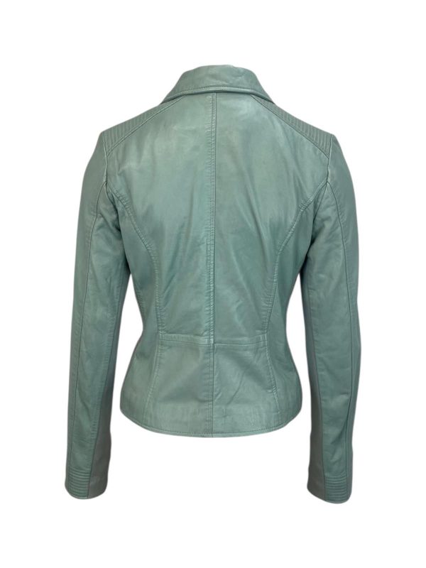 Dames Korte Blauwe Echte Leren Jas - Rosemary - Afbeelding 3