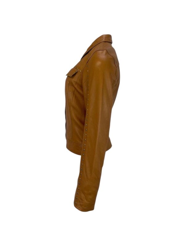 Dames Korte Bruine Echte Leren Jas - Yasamin - Afbeelding 2