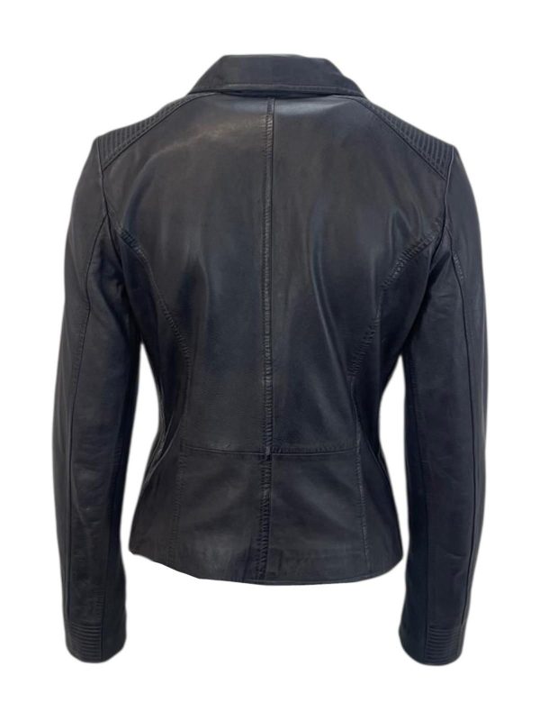 Dames Korte Blauwe Echte Leren Jas - Diane - Afbeelding 3