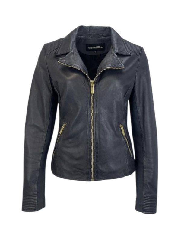 Dames Korte Blauwe Echte Leren Jas - Diane