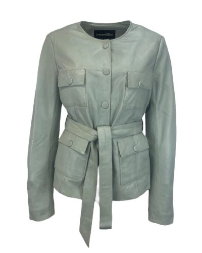 Dames Blauwe Echte Leren Jas - Liya