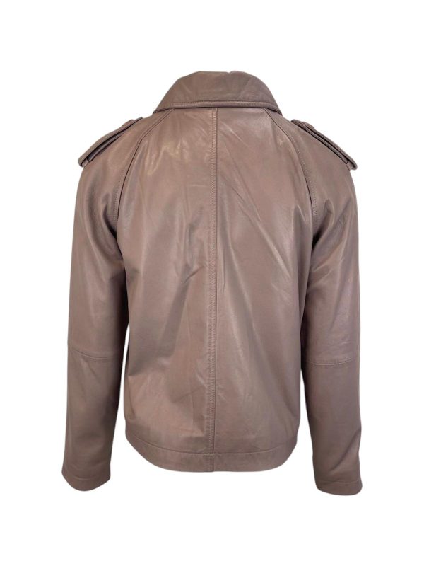 Dames Korte Mauve Leren jas - Maha - Afbeelding 3