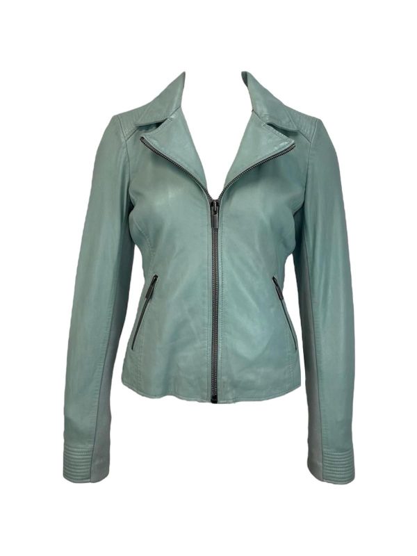 Dames Korte Blauwe Echte Leren Jas - Rosemary