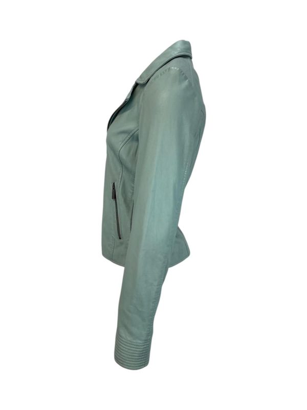Dames Korte Blauwe Echte Leren Jas - Rosemary - Afbeelding 2