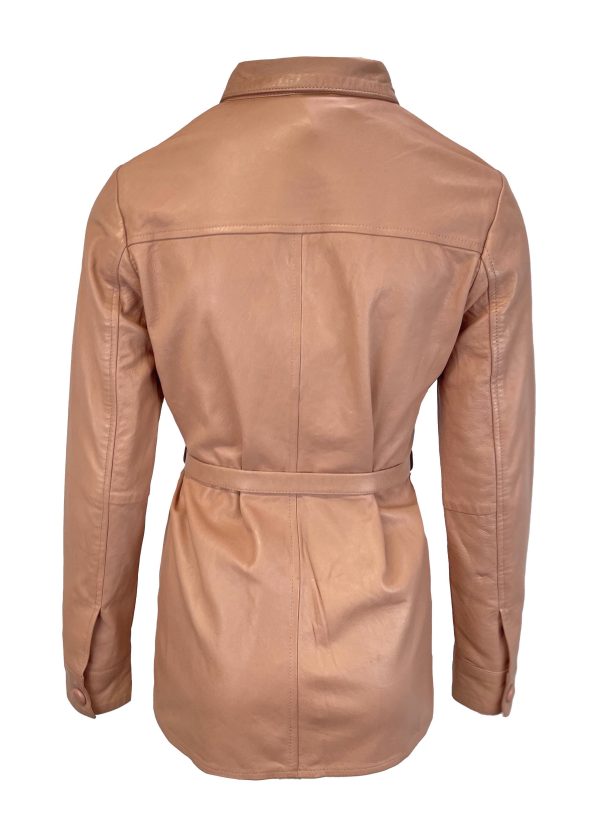 Dames Roze Echte Leren Blouse - Sophie - Afbeelding 2