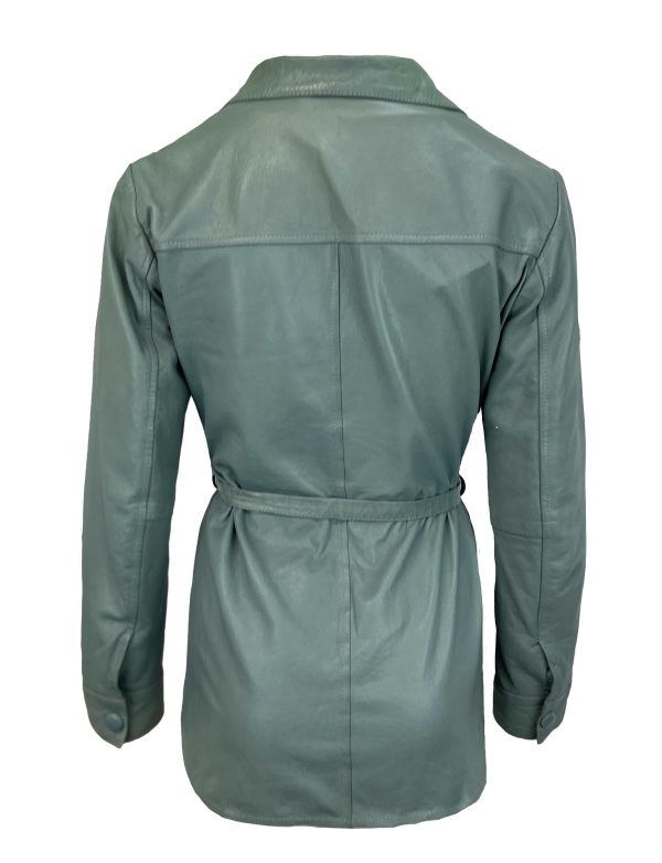 Dames Turquoise Echte Leren Blouse - Sophie - Afbeelding 2
