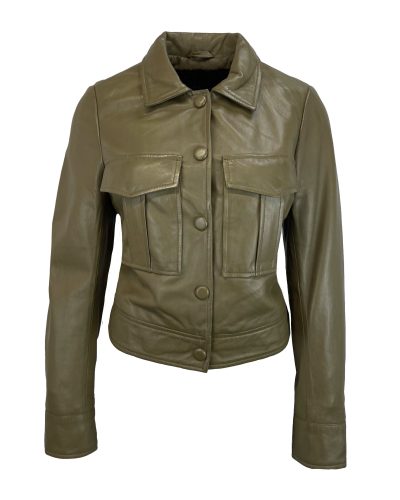 Groene leren jas - Quinn