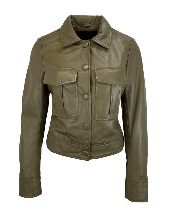Groene leren jas - Quinn