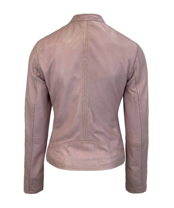 Dames Korte Roze Echte Leren Jas - Tiana - Afbeelding 2