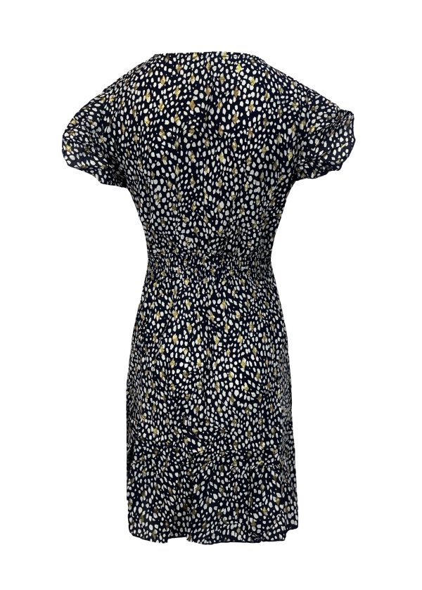 Korte Zwarte Zomerjurk Met Gouden Details - Dareen - Afbeelding 2