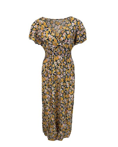 Lange Oranje Zomerjurk Met Bloemenprint - Mila