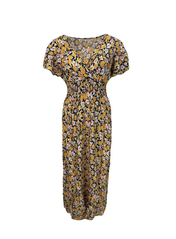 Lange Oranje Zomerjurk Met Bloemenprint - Mila