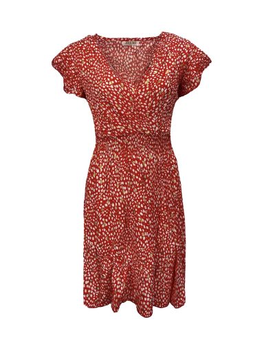 Korte Rode Zomerjurk Met Gouden Details - Dareen
