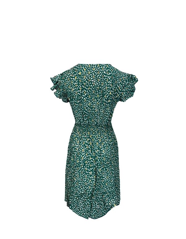 Korte Groene Zomerjurk Met Gouden Details - Dareen - Afbeelding 2