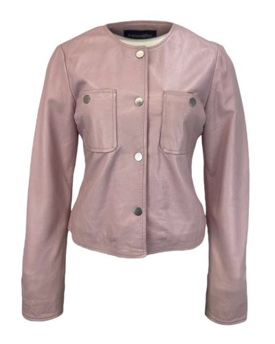 Dames Korte Roze Echte Leren Jas - Lotje