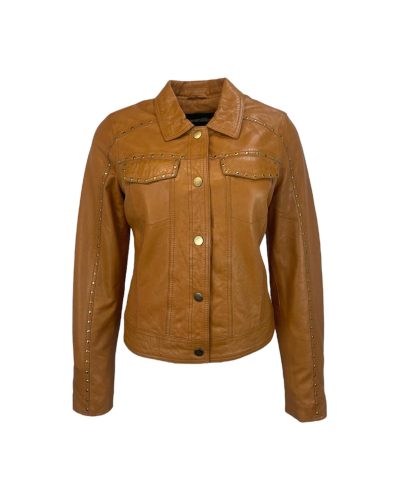 Dames Korte Bruine Echte Leren Jas - Yasamin