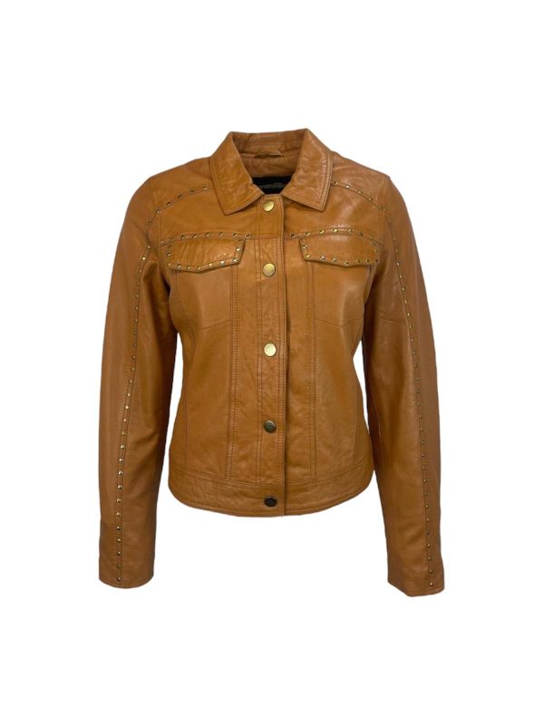 Dames Korte Bruine Echte Leren Jas - Yasamin