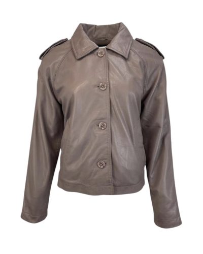 Dames Korte Mauve Leren jas - Maha