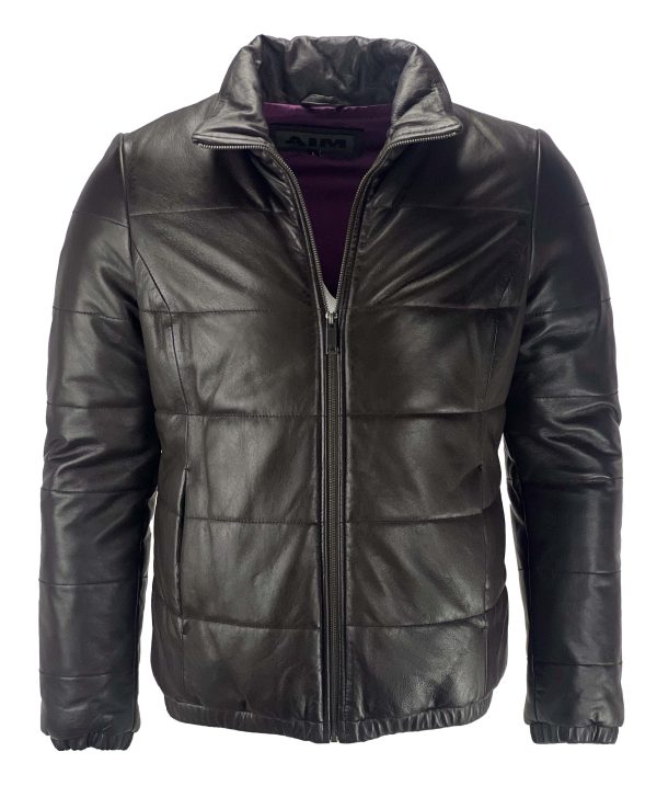Winter Leren heren jas bruin-viratto - Afbeelding 3