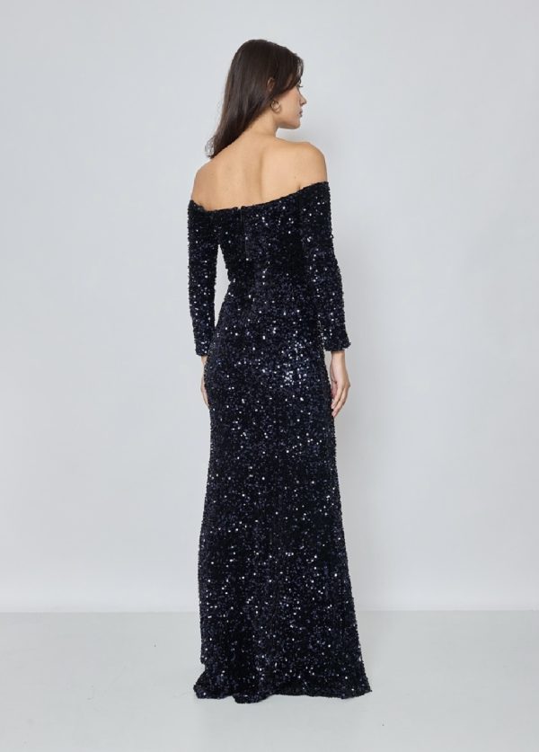 Zwarte Off-shoulder galajurk - Azzurra - Afbeelding 2