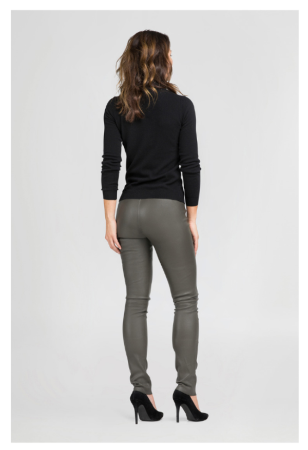 Dames groen echt leren legging - Uma - Afbeelding 2