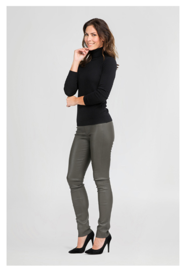 Dames groen echt leren legging - Uma - Afbeelding 3