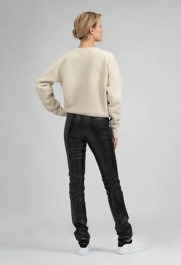 Dames zwart echt leren legging - Uma - Afbeelding 3