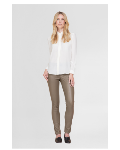 Dames kaki echt leren legging - Uma