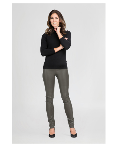 Dames groen echt leren legging - Uma