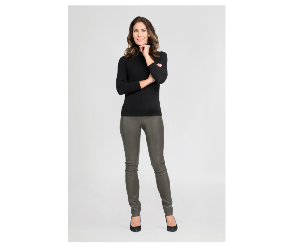 Dames groen echt leren legging - Uma