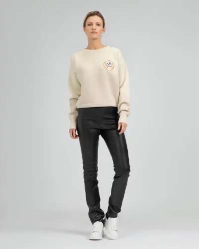 Dames zwart echt leren legging - Uma