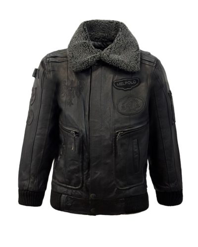 Echt leren zwart korte jas -Pilot Connner - bestel bij BK Leder Echt leren zwart korte jas -Pilot Connner