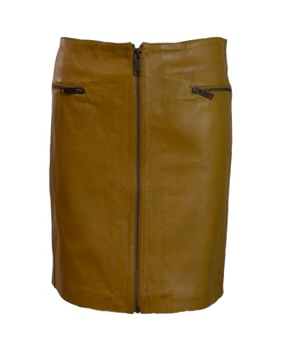 Echt leren geel korte rok – Dorien - bestel bij BK Leder Echt leren geel korte rok - Dorien