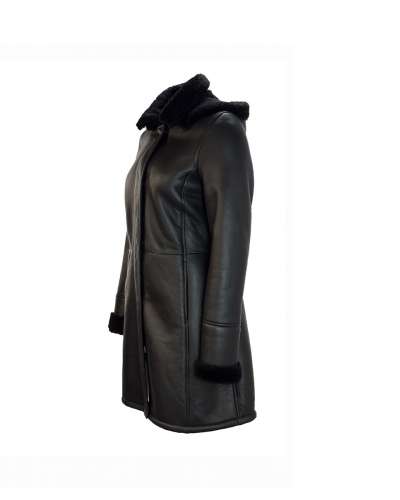 Echt leren zwart lange jas -Zuidpool - bestel bij BK Leder Echt leren zwart lange jas -Zuidpool