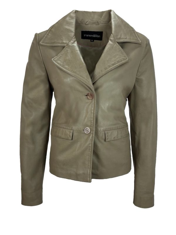 Echt leren beige  jas - Jureen