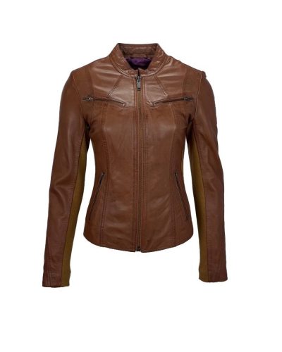 Echt leren tabacco bikerjack -Lalatto - bestel bij BK Leder Echt leren tabacco bikerjack -Lalatto