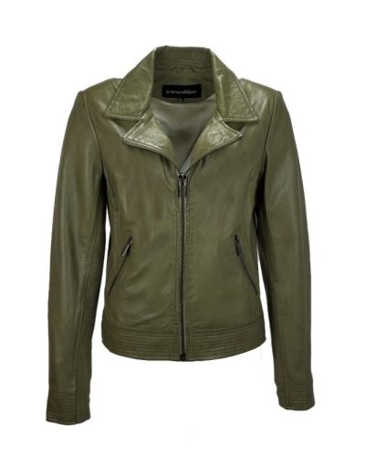 Dames groene korte jas echt leer -Miami