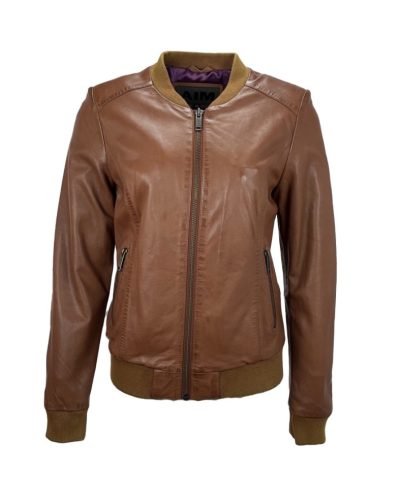 Echt leren Tobacco korte jas -Mara