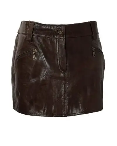 Bruin echt leren rok -Stellito - bestel bij BK Leder Bruin echt leren rok -Stellito