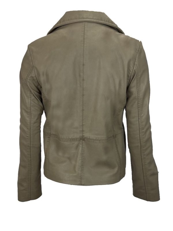 Echt leren beige  jas - Jureen - Afbeelding 3