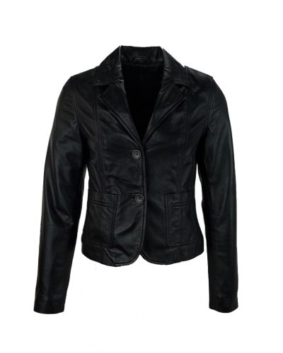 Echt leren zwart blazer - kolberta