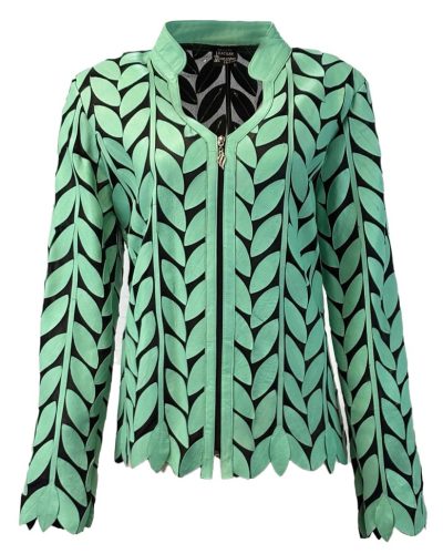 Dames mint groen korte jas – Urkana - bestel bij BK Leder Dames mint groen korte jas - Urkana