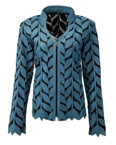 Dames blauw korte jas – Urkana - bestel bij BK Leder Dames blauw korte jas - Urkana