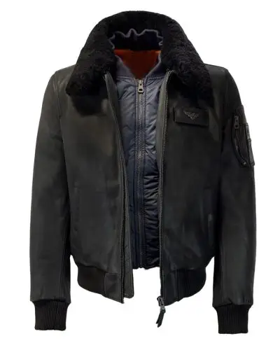 Echt leren zwart pilot jas – Commander Striking - bestel bij BK Leder Echt leren zwart pilot jas - Commander Striking