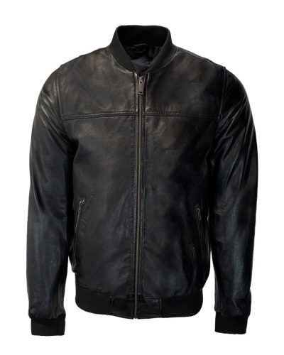Echt leren zwart baseball jacket - Emiliano