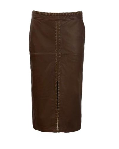 Dames echt Leren lange rok cognac – Kirae - bestel bij BK Leder Dames echt Leren lange rok cognac - Kirae