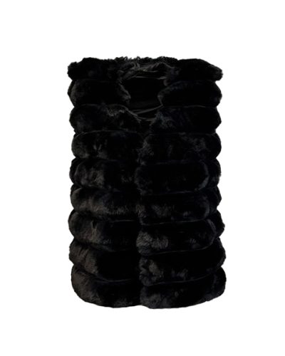 Dames zwart korte bont vest – Prosecco - bestel bij BK Leder Dames zwart korte bont vest - Prosecco