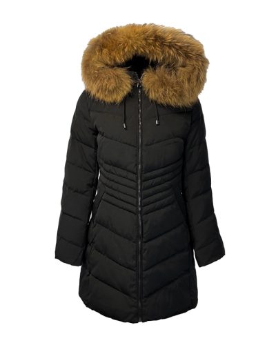 Dames zwart winterjas - Milena