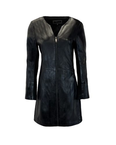 Dames echt leren zwart jurk – Jen-2 - bestel bij BK Leder Dames echt leren zwart jurk - Jen-2