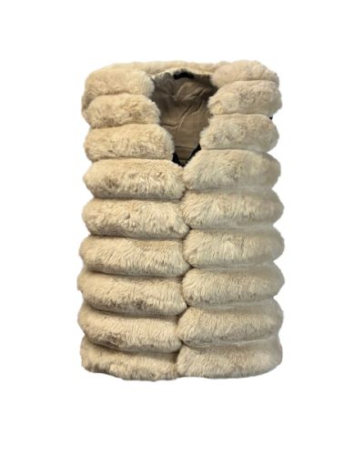 Dames beige korte bont vest – Prosecco - bestel bij BK Leder Dames beige korte bont vest - Prosecco